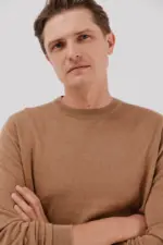 Crew neck cashmere crew neck jersey