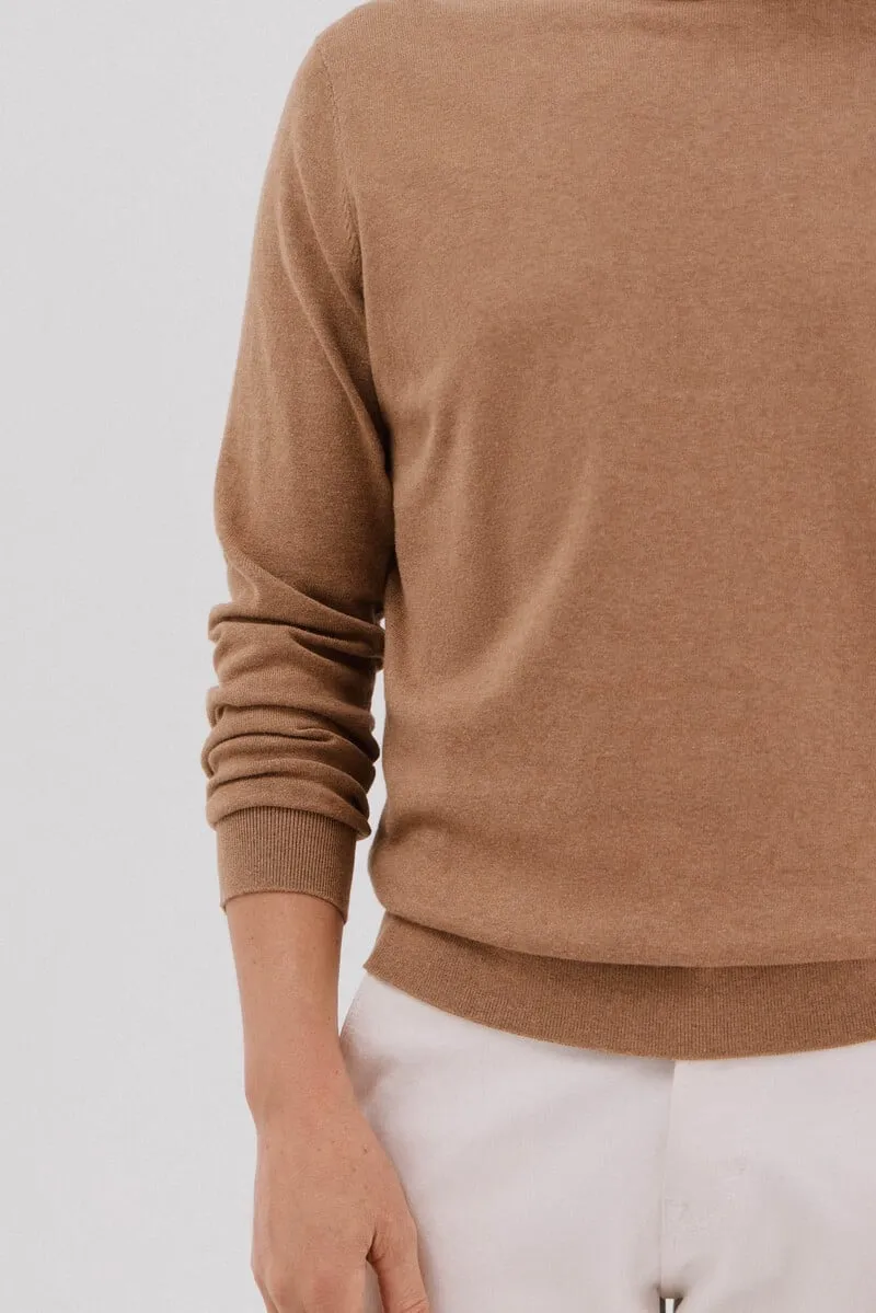 Crew neck cashmere crew neck jersey