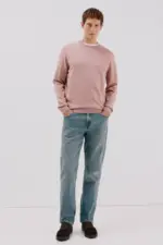 Crew neck cashmere crew neck jersey