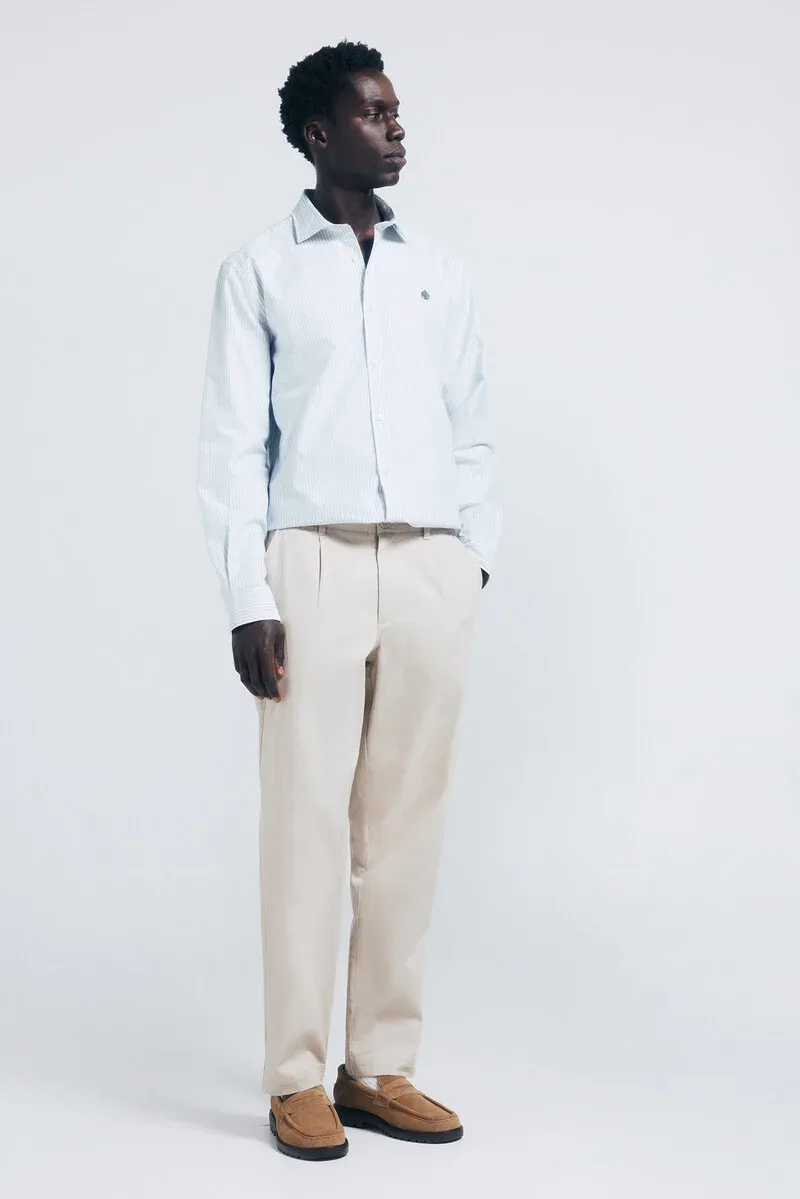 Lightweight striped oxford shirt