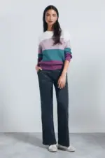 Cotton color block sweater