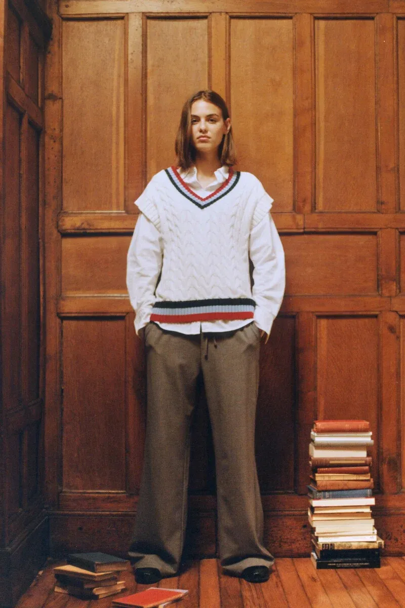 Ribbed contrast vest