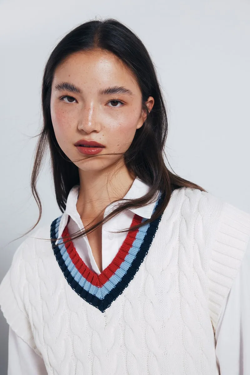 Ribbed contrast vest