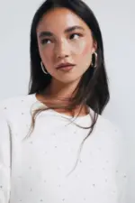 Gradient crystal studded sweater