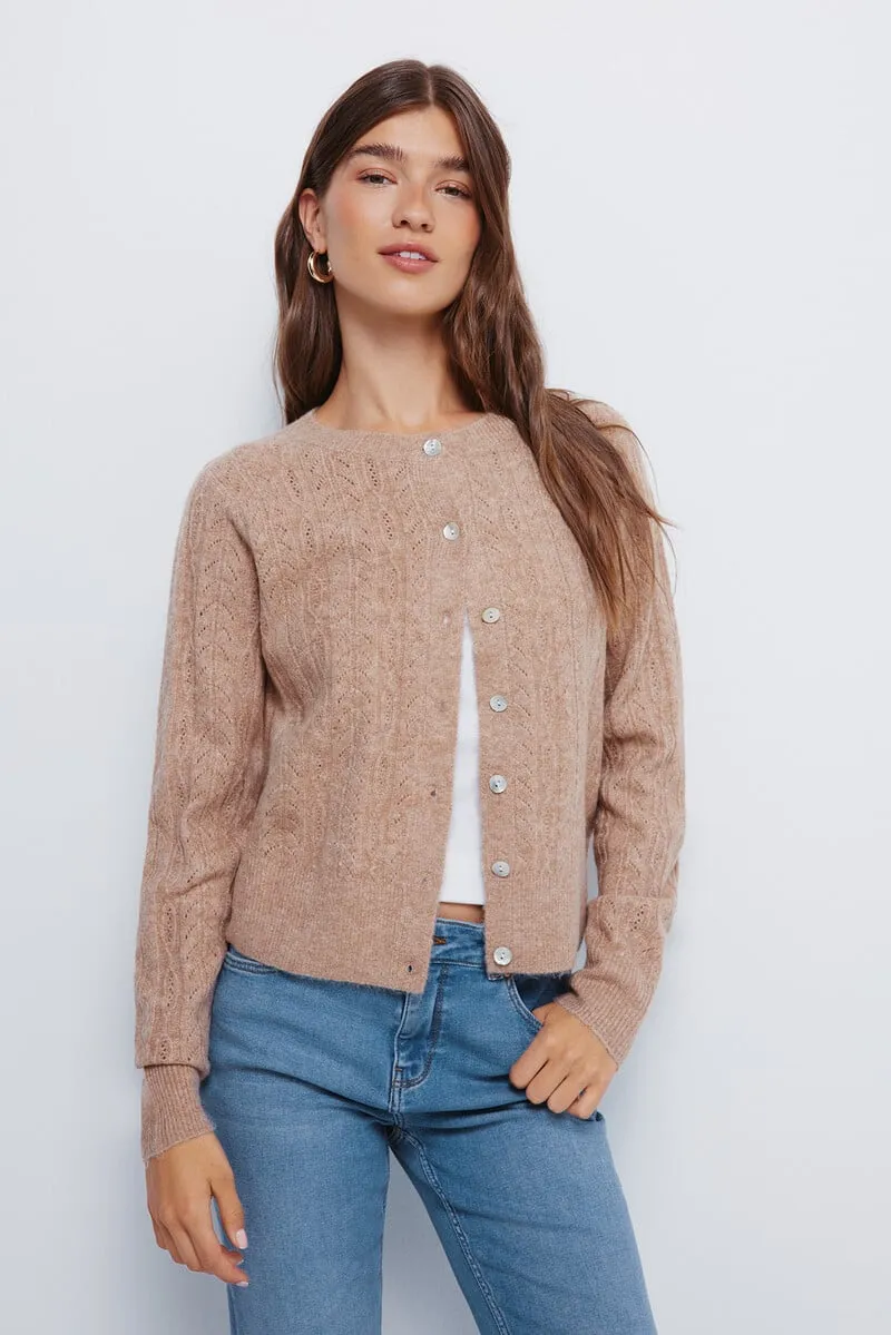 Cardigan pointelle