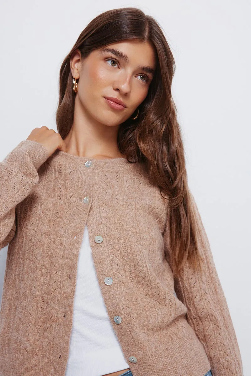 Cardigan pointelle