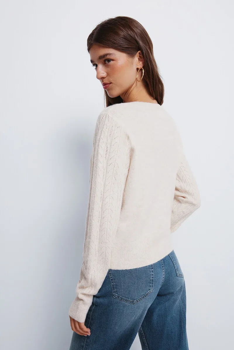 Cardigan pointelle