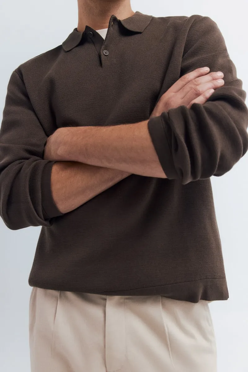 Polo neck sweater with buttons