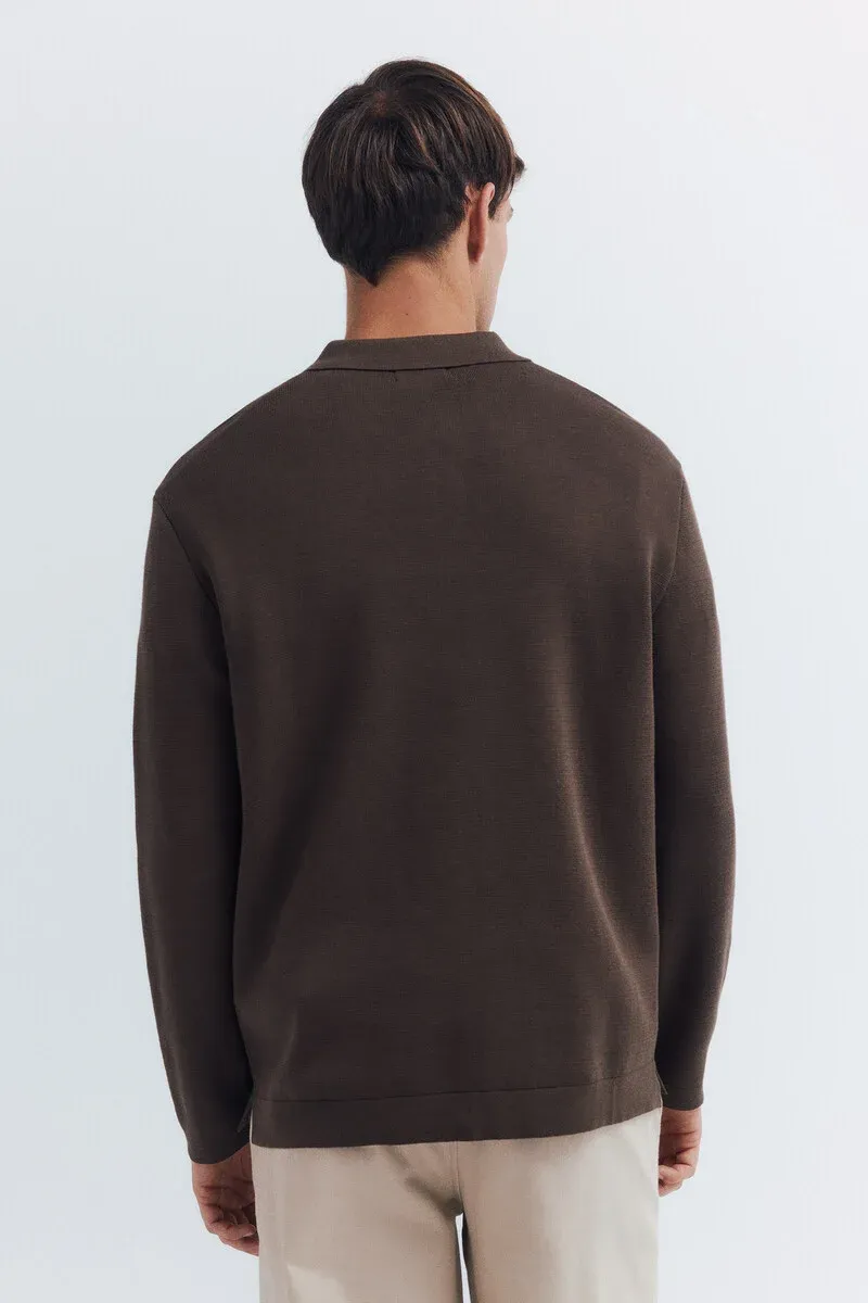 Polo neck sweater with buttons
