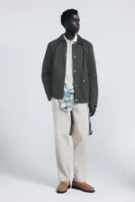 Short corduroy collar parka