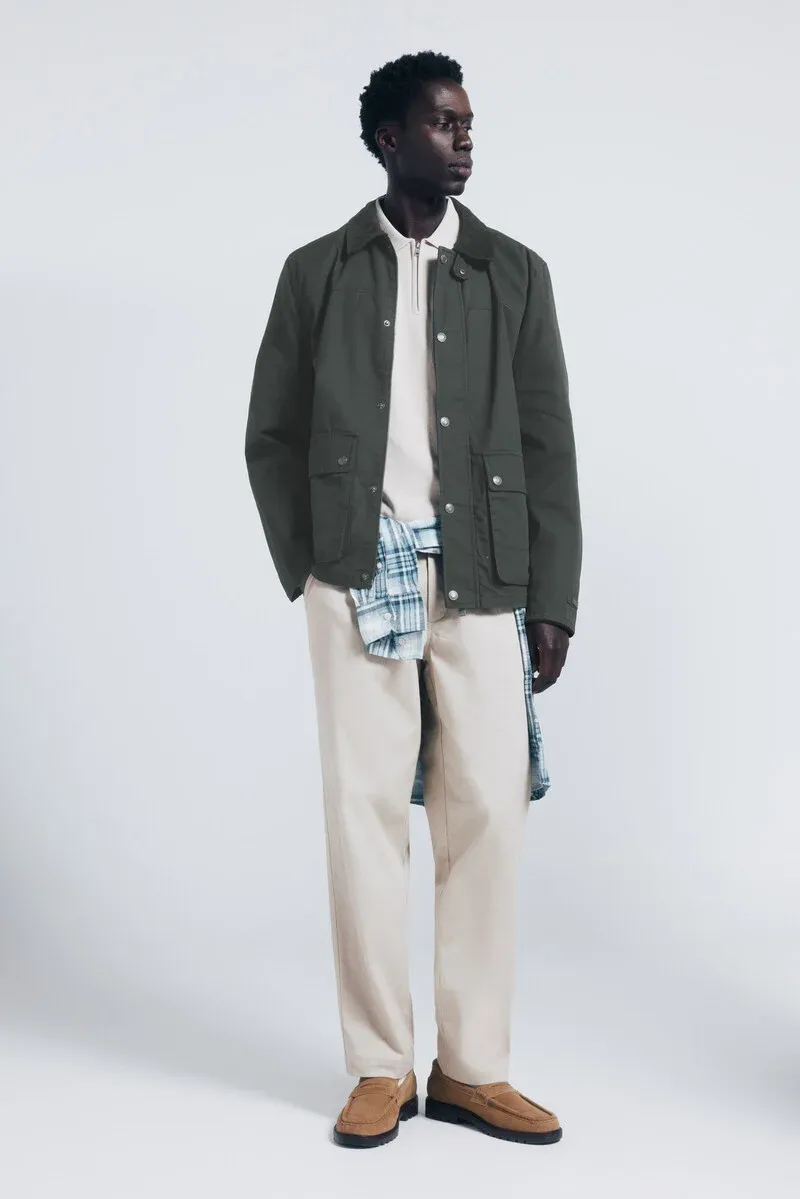 Short corduroy collar parka