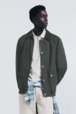 Short corduroy collar parka