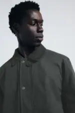 Short corduroy collar parka