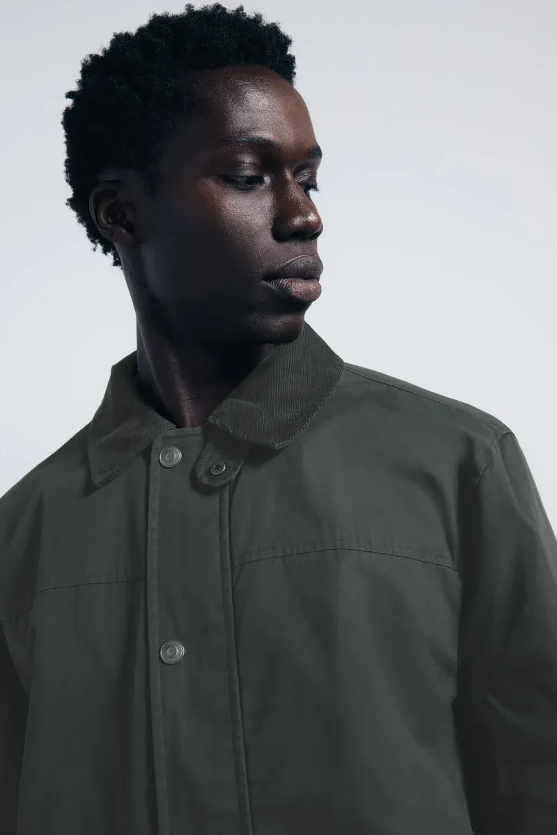 Short corduroy collar parka