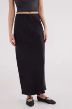 Satin midi skirt