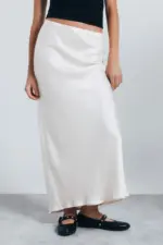 Satin midi skirt