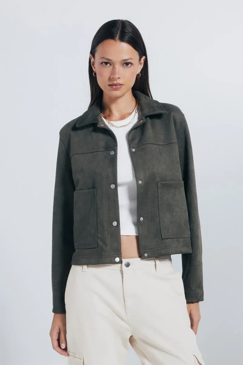 Suede pocket jacket