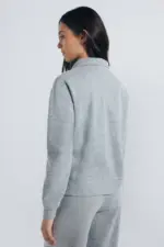 Zip-up turtleneck sweatshirt