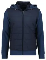 Ragman Cardigan Hoodie Nylon Front Vest in color Dark Blue