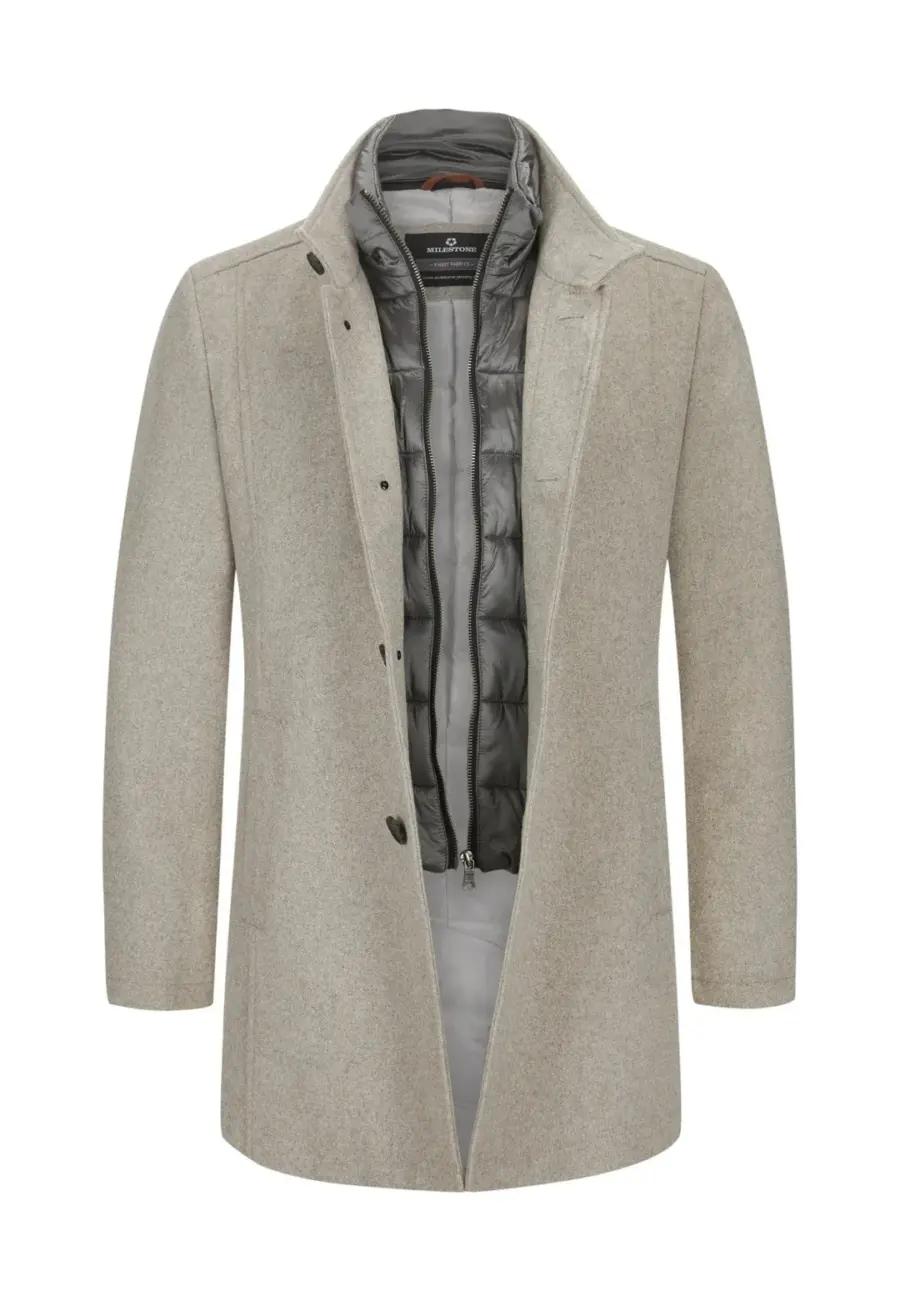 Havana Oatmeal Hybrid Wool Coat - Milestone