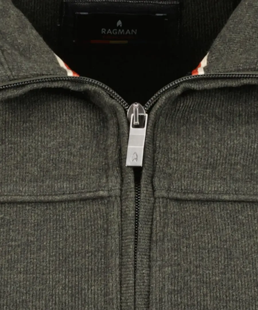 Ragman Sweat Jacket Stand Up Zip Collar Cardigan