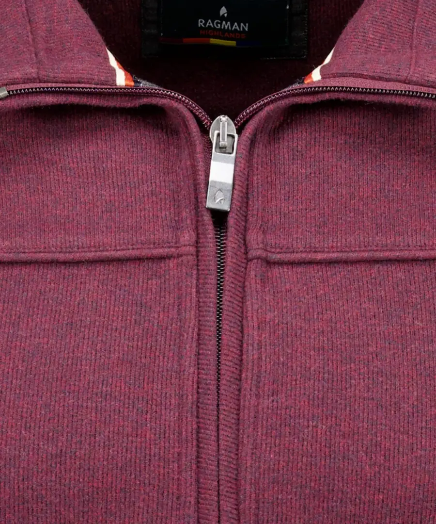 Ragman Sweat Jacket Stand Up Zip Collar Cardigan