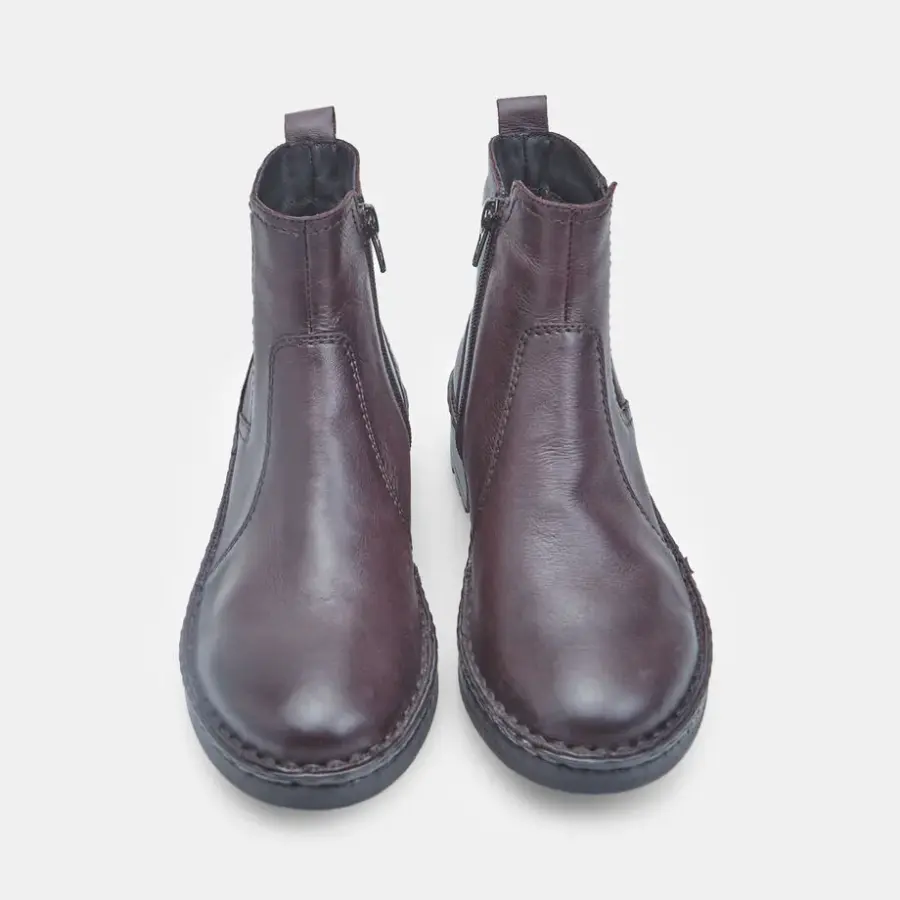 Ankle boot with leather zip for women Bata