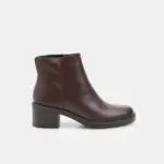 Women's leather ankle boot with heel and zip Bata