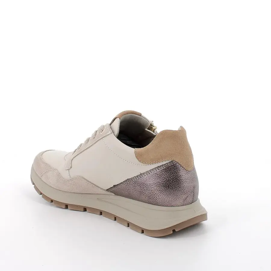 Sneakers for women beige with zip