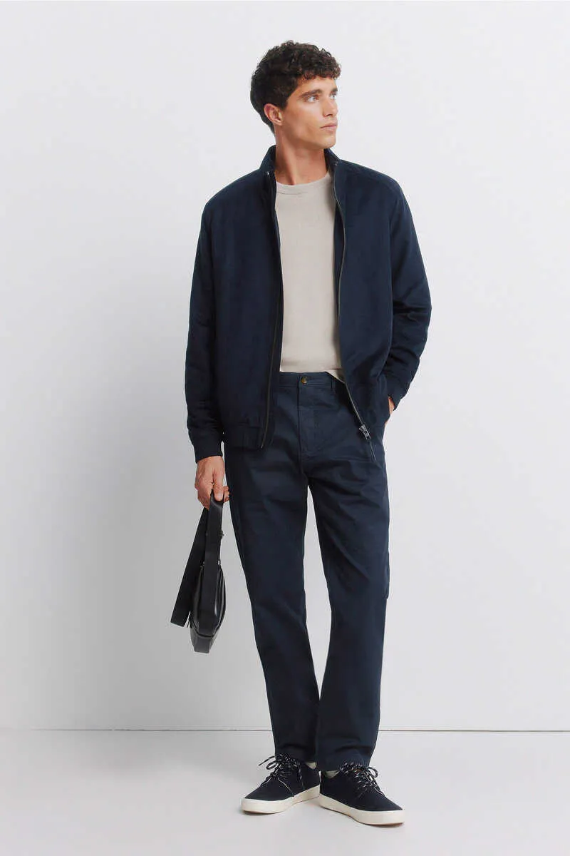 Slim fit micro-print chino trousers