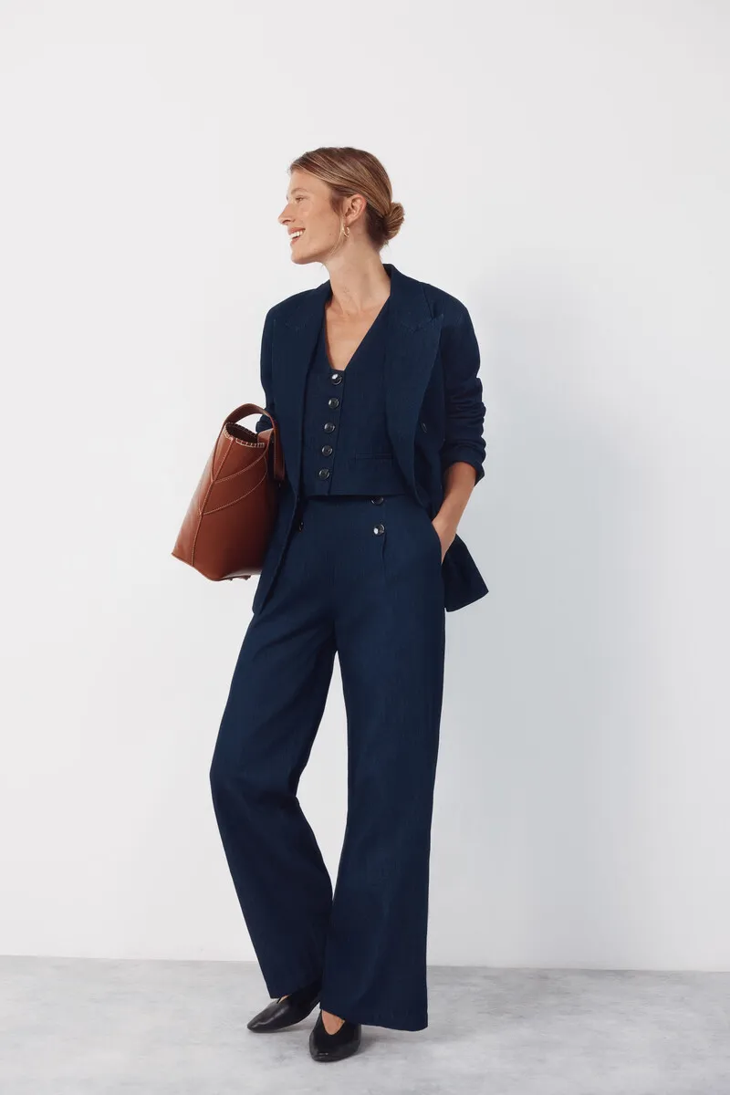 Tailored denim trousers