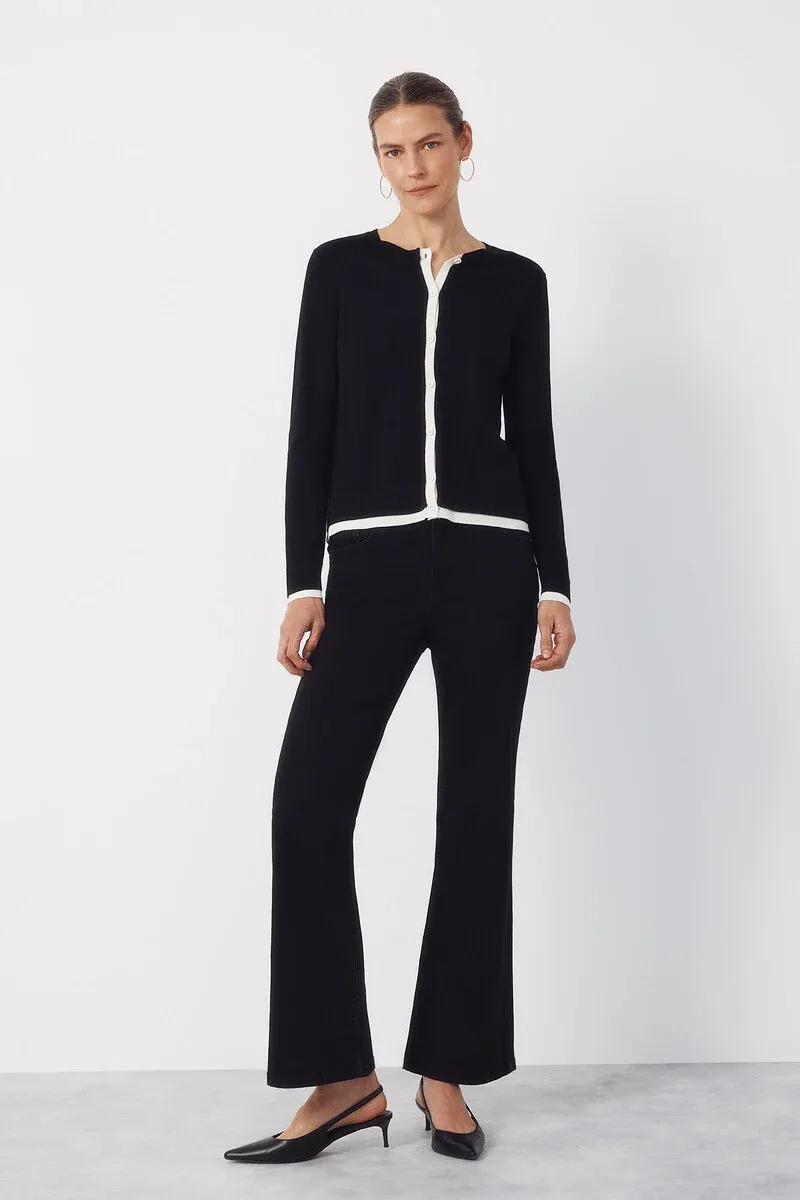 Contrast knit jacket