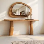 كونسول خشب بلوط طبيعي