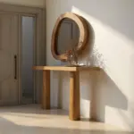 كونسول خشب بلوط طبيعي
