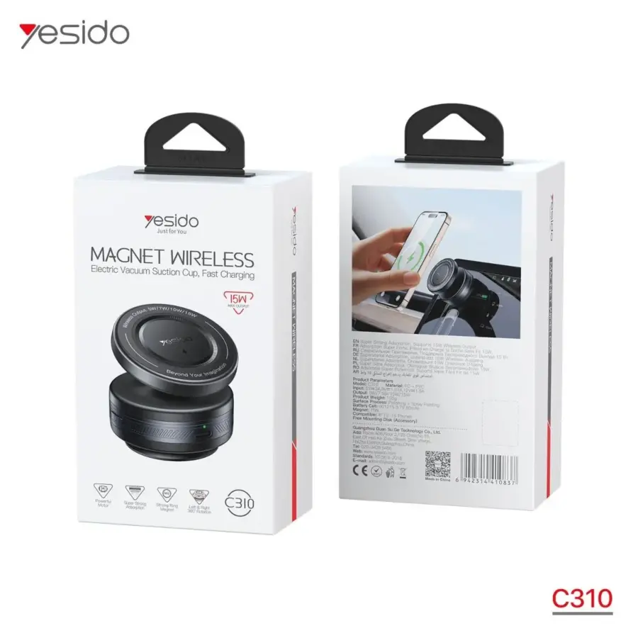 حمالة الهاتف YESIDO C310 2in1 وشاحن لاسلكي