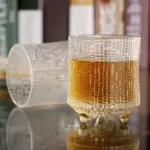كاسات  شوتات زجاج مضلع + رجل 10305