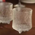 كاسات  شوتات زجاج مضلع + رجل 10305