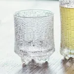 كاسات  شوتات زجاج مضلع + رجل 10305