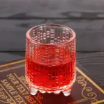 كاسات  شوتات زجاج مضلع + رجل 10305