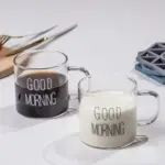 فناجين قهوة اسبرسو بيد زجاج شفاف GOOD MORNING 1083-7