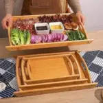 طقم صواني خشب بامبو /3 قطع كبير 8-802