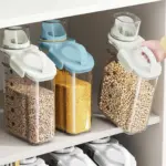 علبة بقوليات بلاستيك شفاف مع غطاء