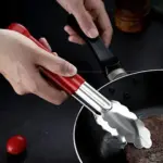 ملقط شواء مبسط مقبض سيلكون