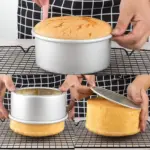 قالب كيك المنيوم حفة عريضة قاعدة متحركة