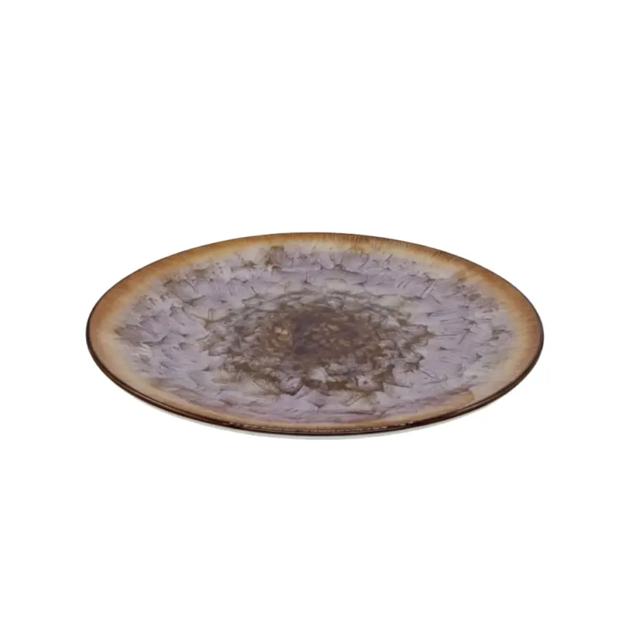 صحن 10.5" بورسلان سفح بني و بنفسجي