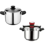طقم/2 طناجر ضغط كبسة ستانلس ستيل 4Lt + 7Lt مع غطء زجاج اضافي DSZ22-4+7L+GLASS LID
