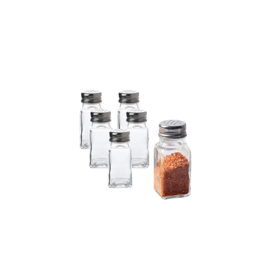 مملحة زجاج مربع غطاء ستانلس