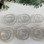 طقم صحون و زبادي6+6 زجاج محزز مذهب 2-618