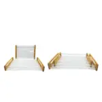 طقم صواني اكراليك و خشب بامبو /2  12-400