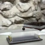 مضيفة خشب مستطيل غطاء اكراليك 7-400